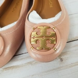 tory burch minnie multi logo ballet flat